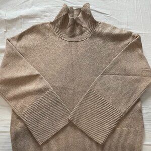 Banana Republic Factory oversized mockneck sweater, tan/camel, size M